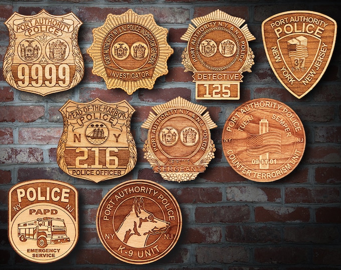 Wooden NY-NJ Port Auth.Badge or Patch Plaque