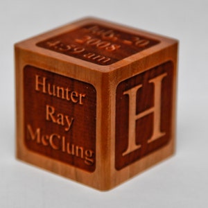Personalized Baby Block with Baby&#39;s Birth Information