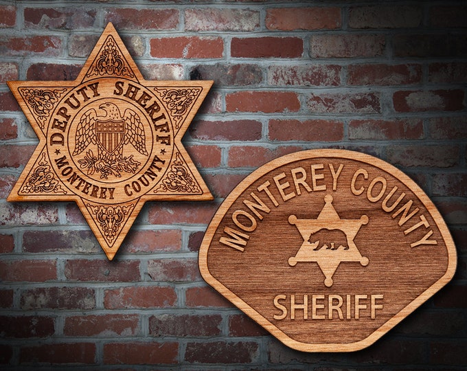Wooden Monterey Co CA Badge or Patch Plaque