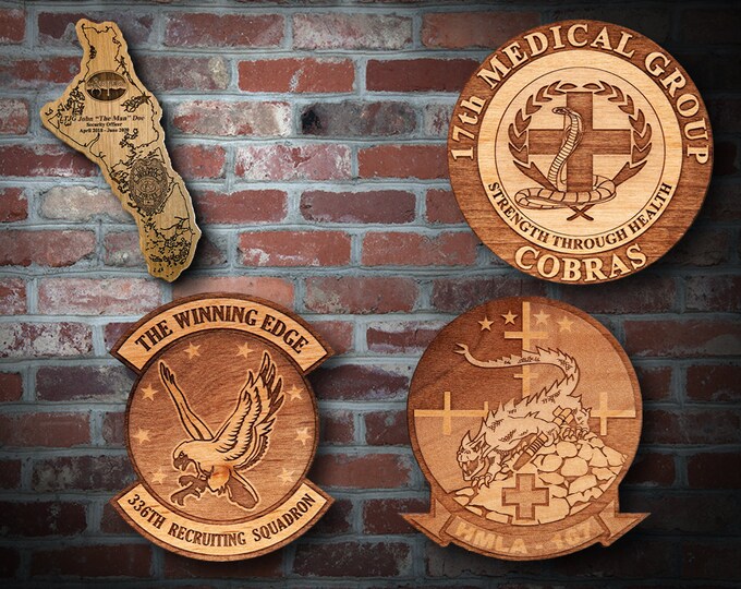 Wooden Misc. Military Patch Plaque 14