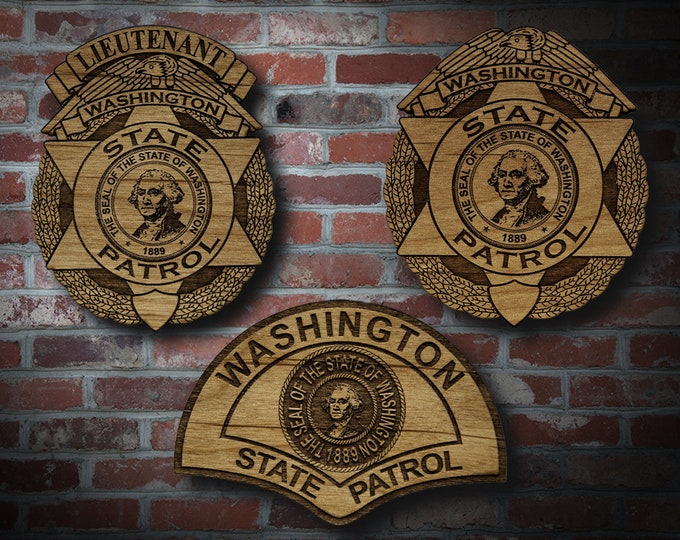 Wooden Washington State Patrol Badge or Patch Plaque