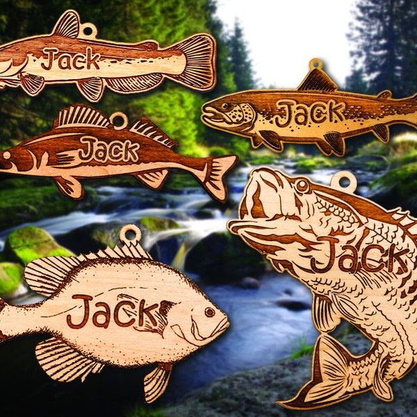 Personalized Wooden Fish Christmas Ornament