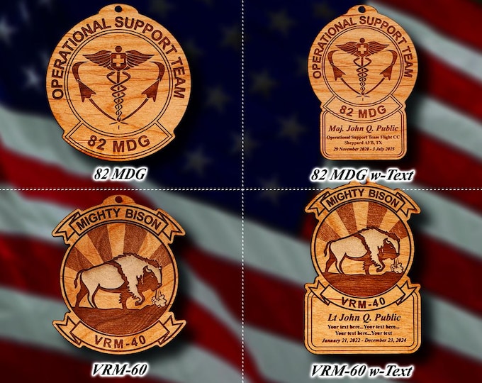 Wooden Misc. Military Patch Ornament #116