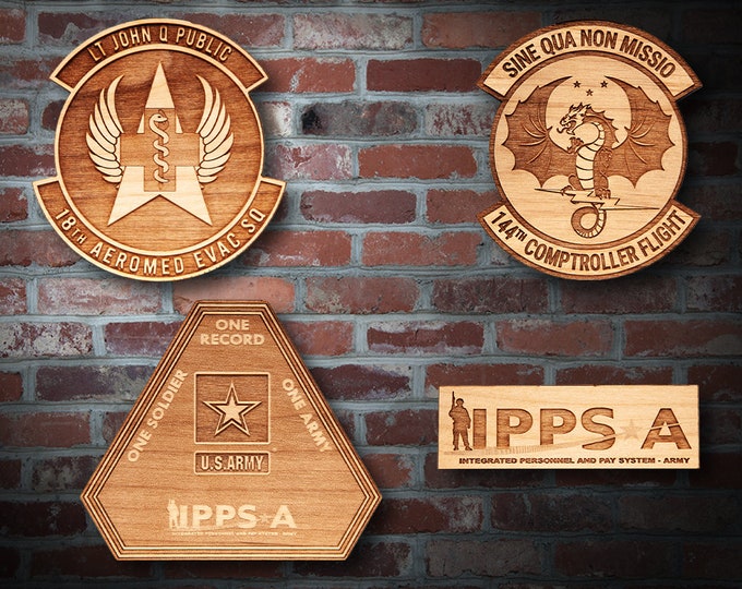 Wooden Misc. Military Patch Plaque 28