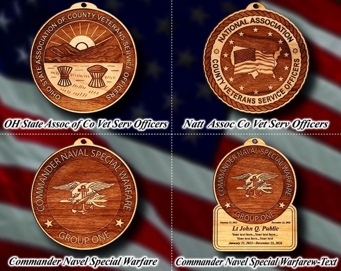 Wooden Misc. Military Patch Ornament #131
