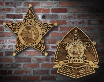 Wooden Pasco Co FL Sheriff Badge or Patch Plaque