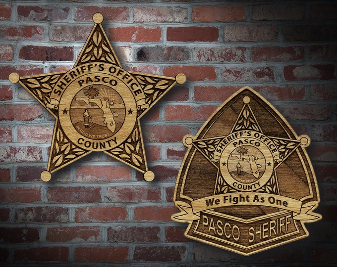 Wooden Pasco Co FL Sheriff Badge or Patch Plaque