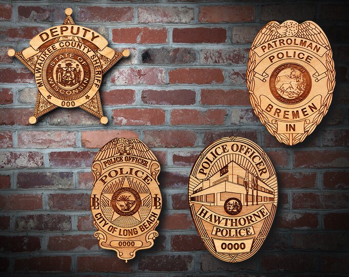 Wooden Miscellaneous  Police Badge or Patch Plaque #58