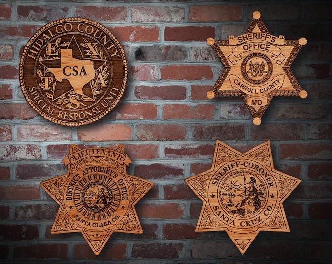 Wooden Miscellaneous  Police Badge or Patch Plaque #20