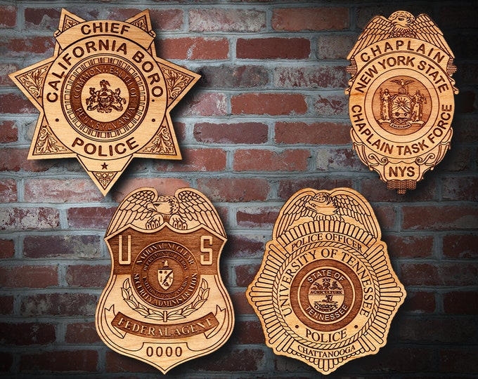 Wooden Miscellaneous  Police Badge or Patch Plaque #52
