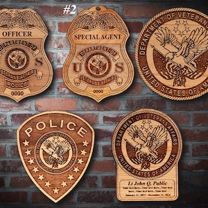 Wooden Dept Veterans Affairs Badge or Logo Plaque