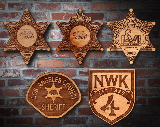 Wooden LA County Sheriff Badge or Patch Plaque