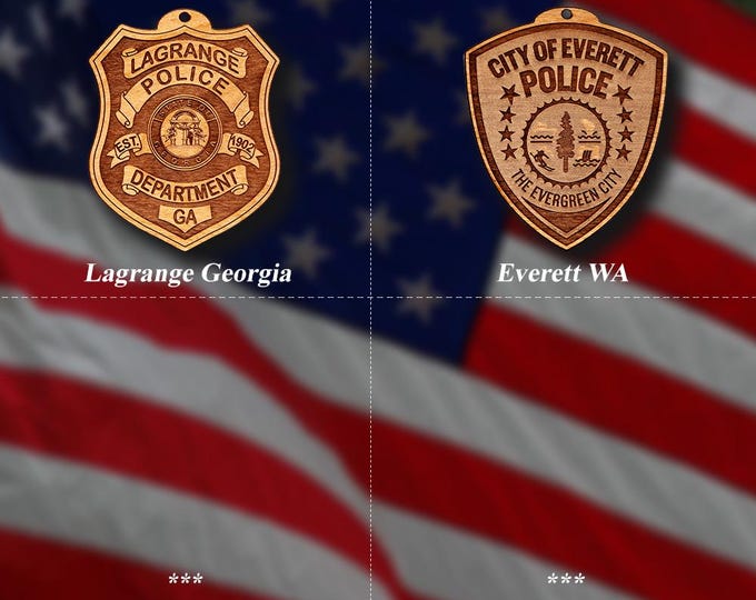 Wooden Miscellaneous Police Badge or Patch Ornaments #108