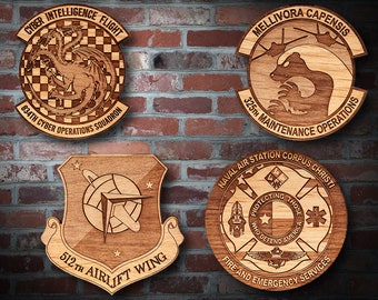 Wooden Misc. Military Patch Plaque 37