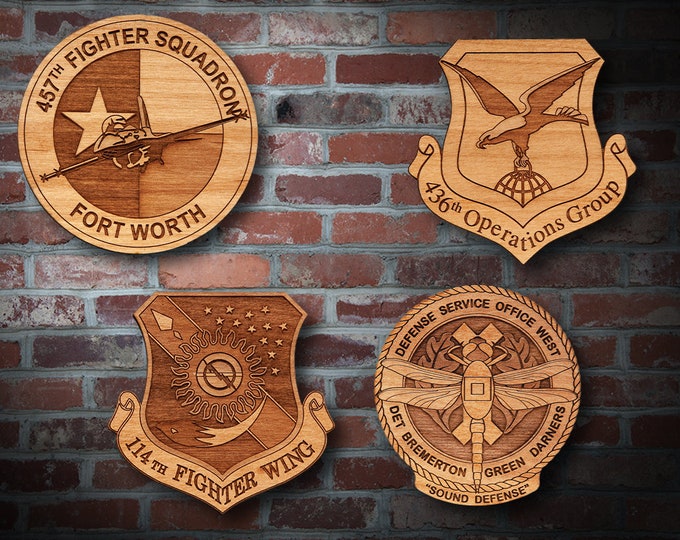 Wooden Misc. Military Patch Plaque 10