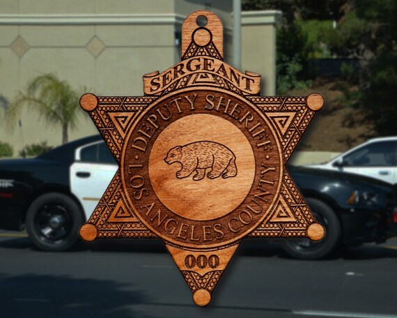 Wooden LA County Sheriff Badge or Shoulder Patch Ornament - Etsy