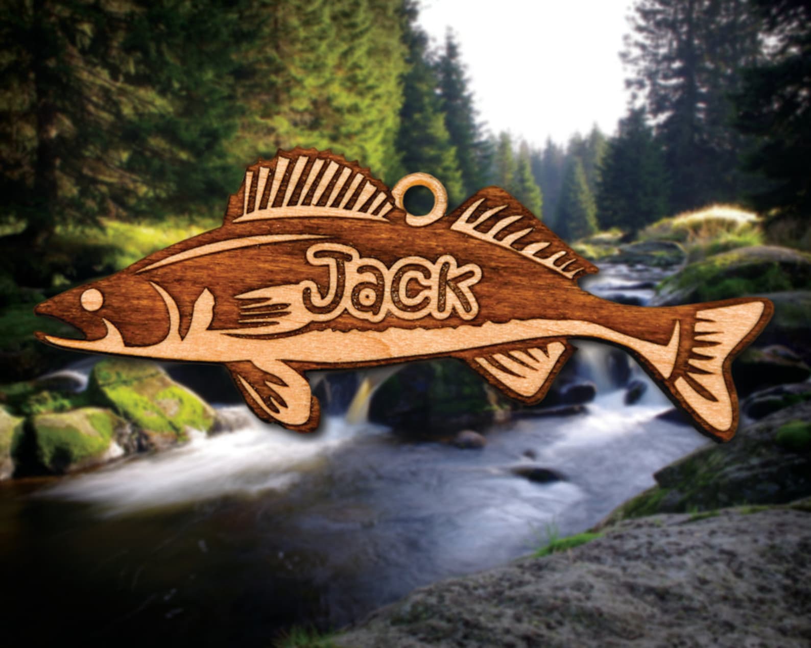 Personalized Wooden Fish Christmas Ornament Etsy