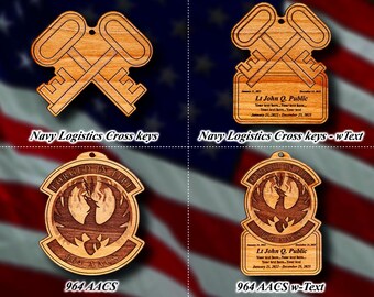 Wooden Misc. Military Patch Ornament #128