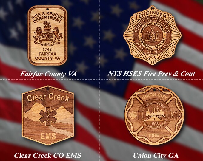 Misc. EMS FD Badge or Shoulder Patch Ornament #8