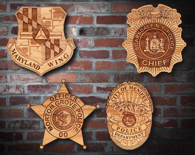 Wooden Miscellaneous  Police Badge or Patch Plaque #54