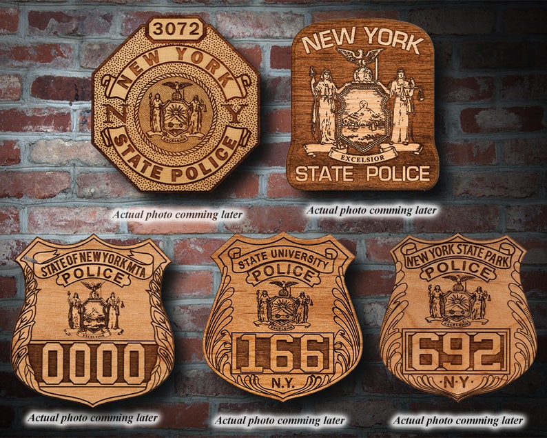 Personalized Wooden New York State Police Badge or Patch Etsy