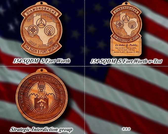Wooden Misc. Military Patch Ornament #120