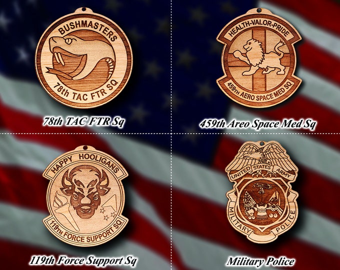Wooden Misc. Military Patch Ornament 45