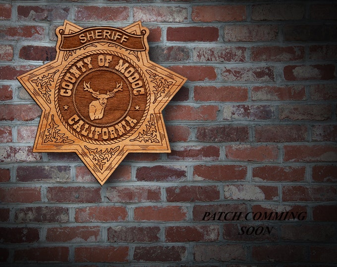 Wooden Modoc Co CA Sheriff Badge or Patch Plaque