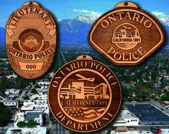 Ontario CA Police Badge or Patch Ornaments
