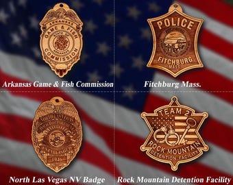 Wooden Miscellaneous Police Badge or Patch Ornaments #106