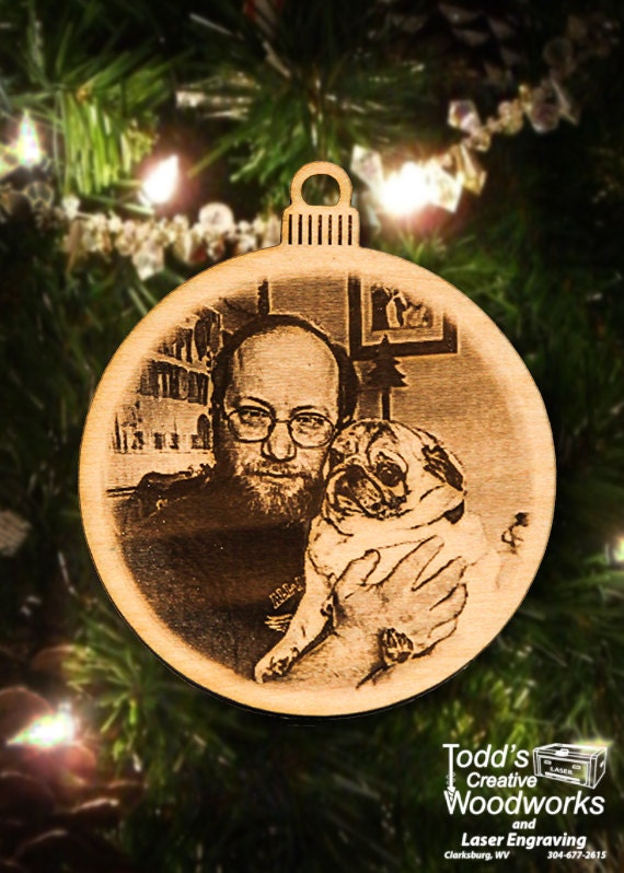 Personalized Wood Christmas Photo Ornament