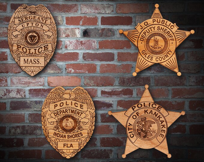 Wooden Miscellaneous  Police Badge or Patch Plaque #34