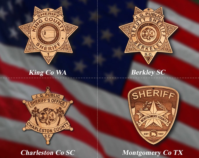 Misc. Wooden Police Badge or Patch Ornament #46