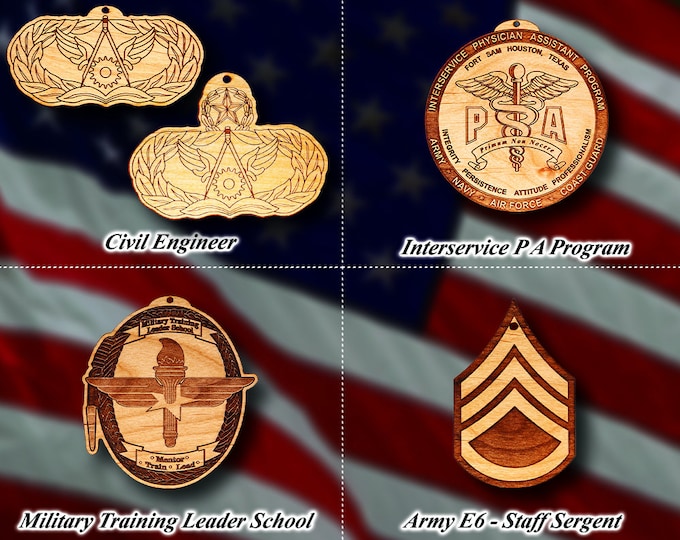 Wooden Misc. Military Patch Ornament 24