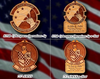 Wooden Misc. Military Patch Ornament #118