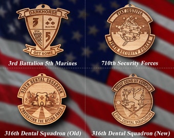 Wooden Misc. Military Patch Ornament 42