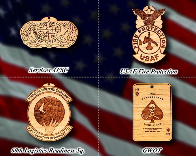 Wooden Misc. Military Patch Ornament 39