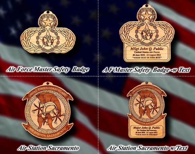 Wooden Misc. Military Patch Ornament 55