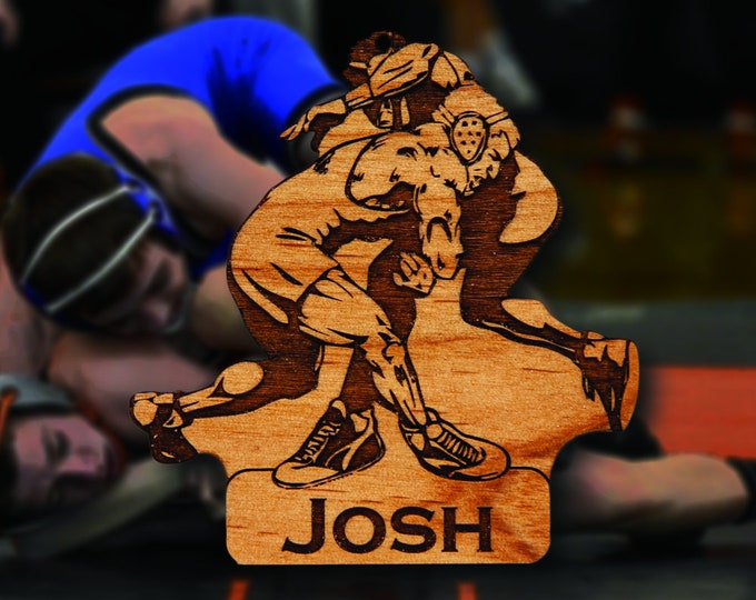 Wooden Wrestling Ornament