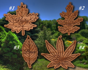 Wooden Leaf Ornaments