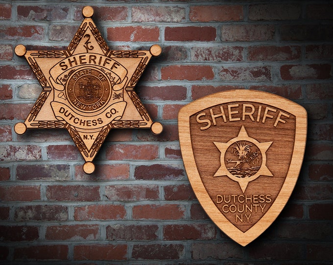 Wooden Dutchess Co NY Sheriff Badge or Patch Plaque