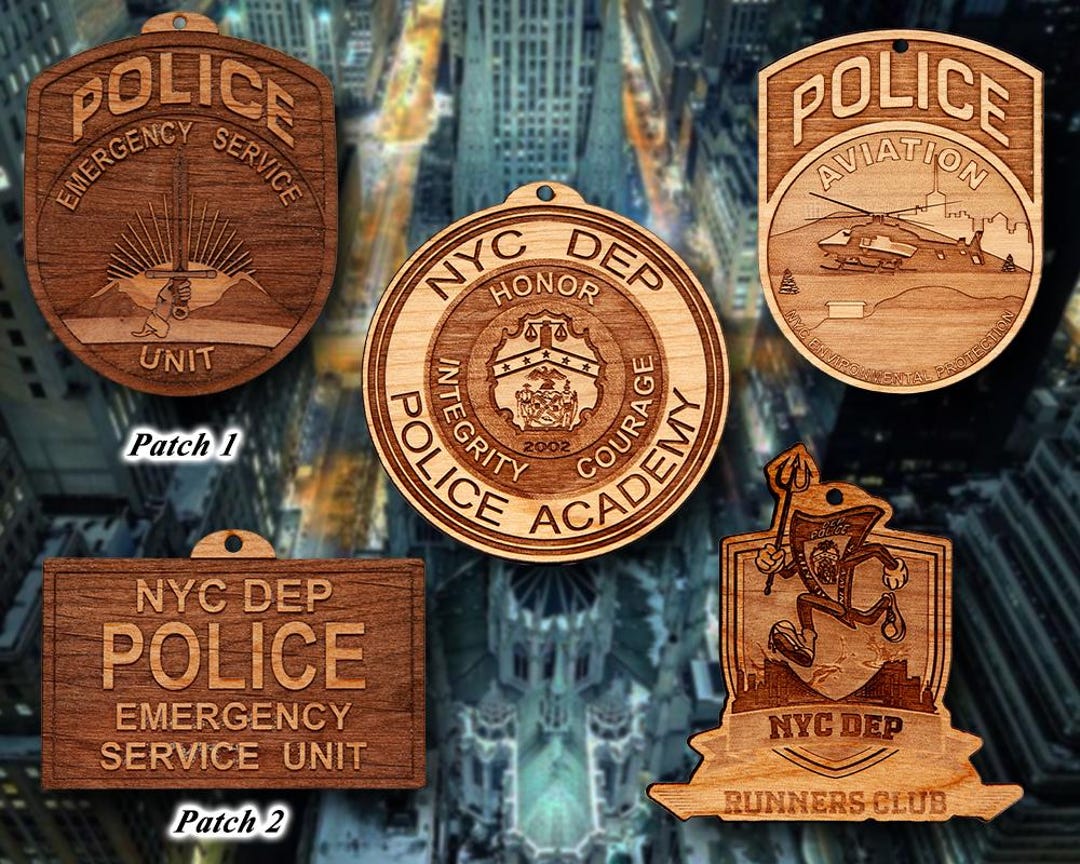 Wooden NYC DEP Patch Ornament - Etsy