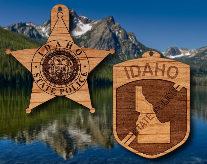 Wooden Idaho SP Badge or Patch Ornament