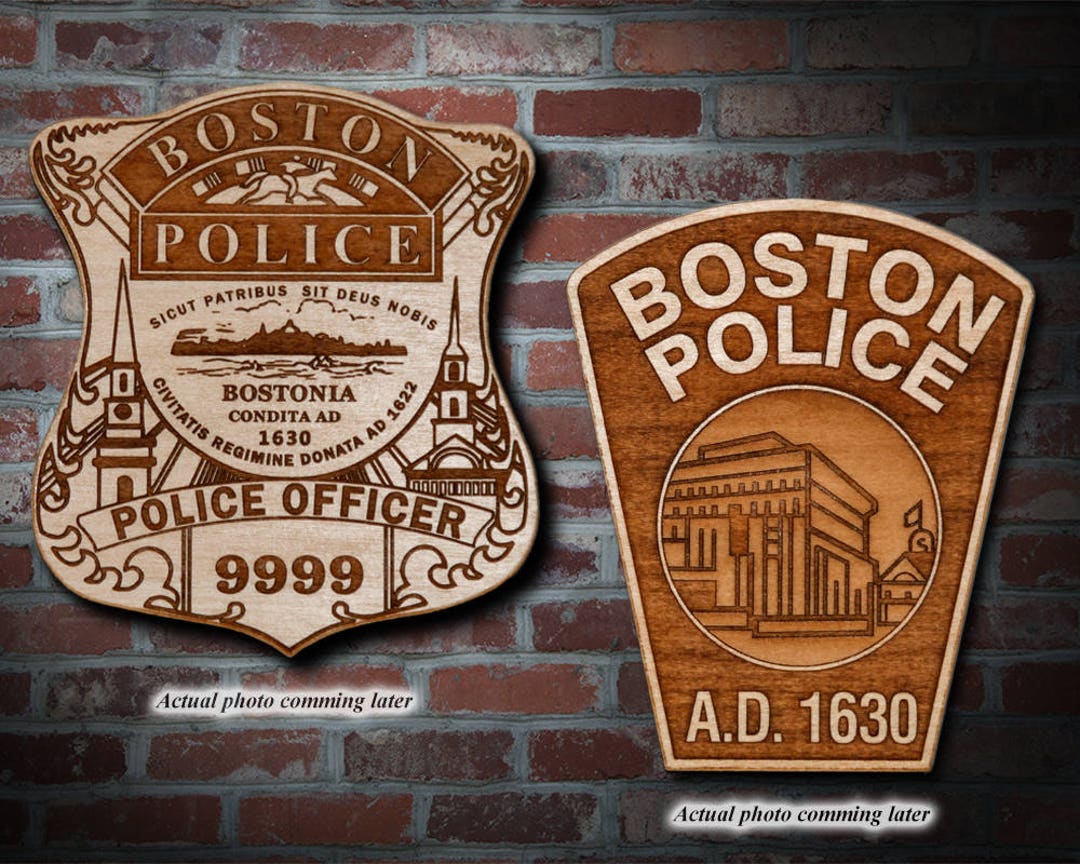 Personalized Wooden Boston PD Badge or Patch Plaque - Etsy