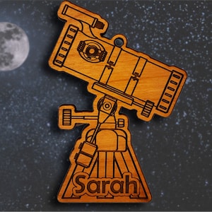 Wooden Astronomy Telescope Ornament