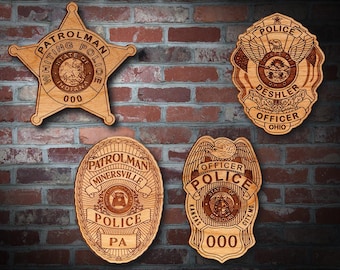 Wooden Miscellaneous Police Badge or Patch Plaque #91