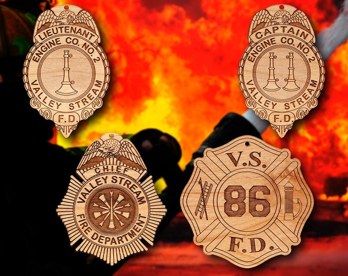 Wooden Valley Stream NY FD Badge or Patch Ornament