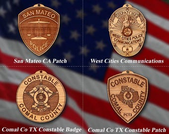 Misc. Wooden Police Badge or Patch Ornament #99
