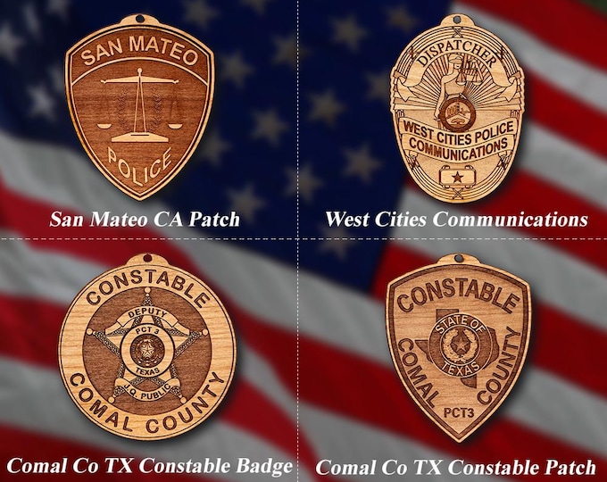 Misc. Wooden Police Badge or Patch Ornament #99