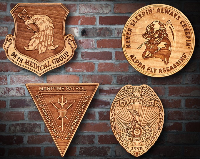 Wooden Misc. Military Patch Plaque 40